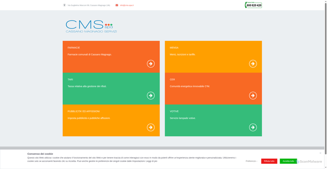 Security scan screenshot of https://www.cms-spa.it/