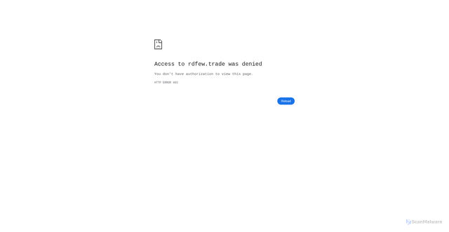 Security scan screenshot of https://rdfew.trade/