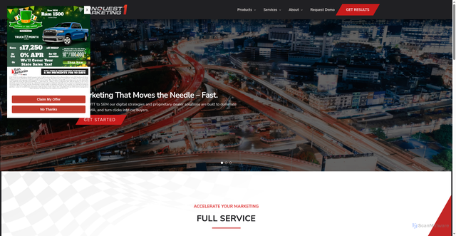Security scan screenshot of https://conquestonemarketing.com