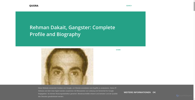 Security scan screenshot of https://timescrown.blogspot.com/2025/12/rehman-dakait-gangster-complete-profile.html