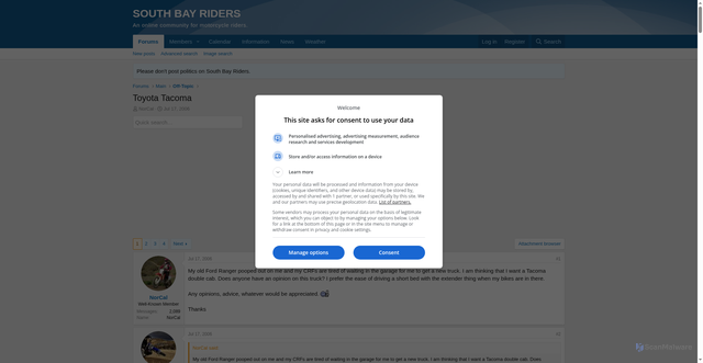 Security scan screenshot of https://www.southbayriders.com/forums/threads/30482/