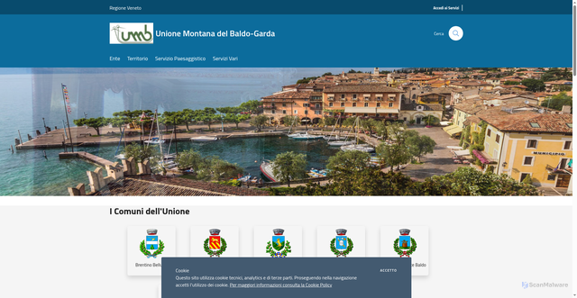 Security scan screenshot of https://www.unionebaldo.vr.it/it