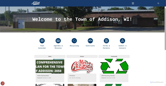 Security scan screenshot of https://addisonwi.gov/