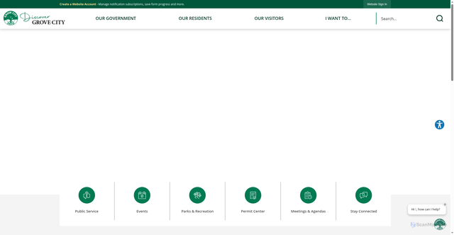 Security scan screenshot of https://grovecityohio.gov/