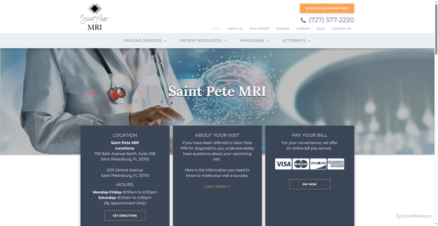 Security scan screenshot of https://www.saintpetemri.com/