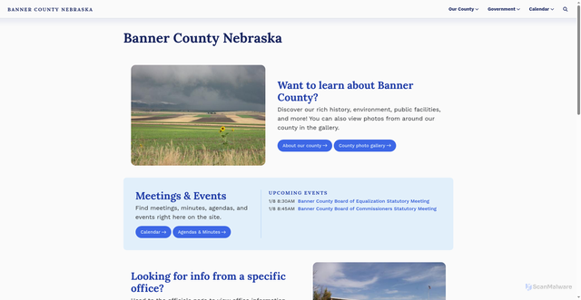 Security scan screenshot of https://bannercountyne.gov/