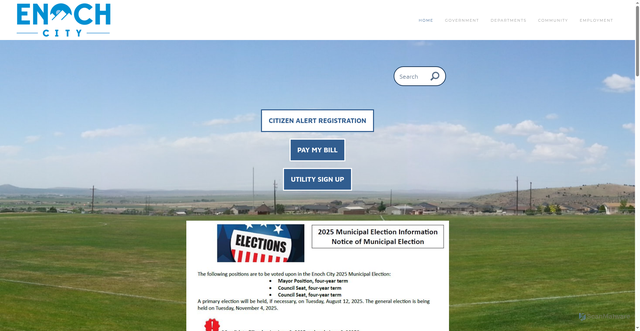 Security scan screenshot of https://www.enochcityut.gov/