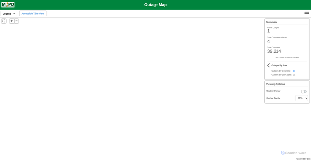 Security scan screenshot of https://mpd.outagemap.coop/