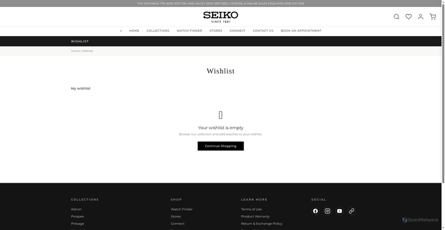 Security scan screenshot of https://seiko-malay.pages.dev/wishlist