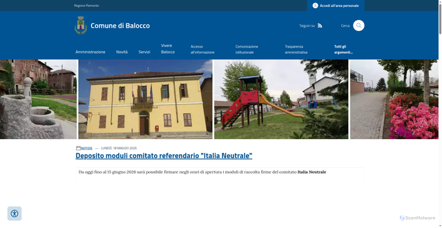 Security scan screenshot of https://www.comunedibalocco.it