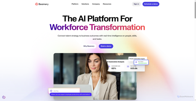 Security scan screenshot of https://beamery.com