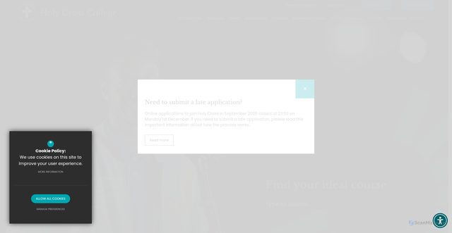 Security scan screenshot of https://www.holycross.ac.uk/