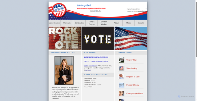 Security scan screenshot of https://www.polkelections.gov/