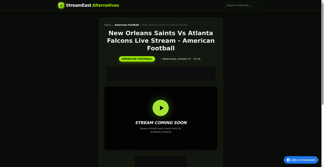 Security scan screenshot of http://streameastxyz.online/live/american-football/new-orleans-saints-vs-atlanta-falcons/new-orleans-saints-vs-atlanta-falcons-2475437/