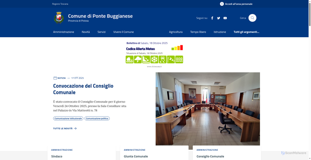 Security scan screenshot of https://comune.ponte-buggianese.pt.it/