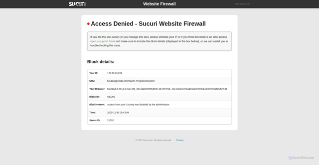 Security scan screenshot of https://fun4auggiekids.com/Sports-Programs/Soccer/