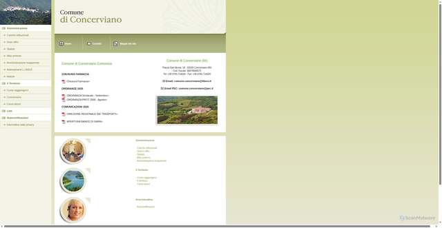 Security scan screenshot of https://www.comune.concerviano.ri.it
