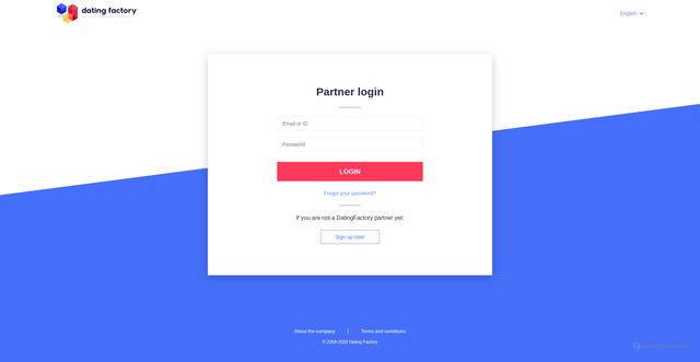 Security scan screenshot of https://admin.datingfactory.com/