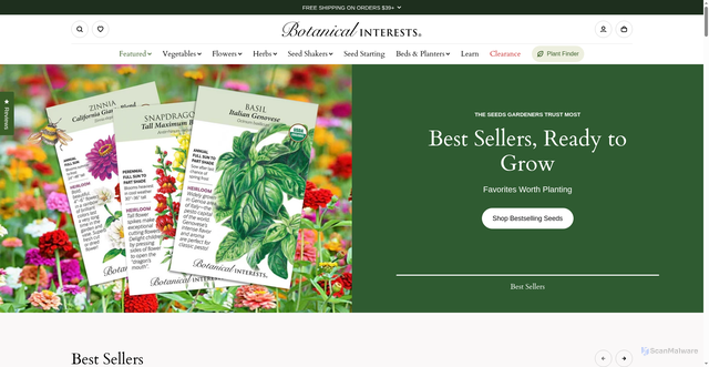 Security scan screenshot of https://www.botanicalinterests.com
