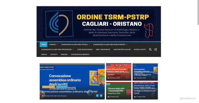 Security scan screenshot of https://www.tsrmcagliarioristano.it/