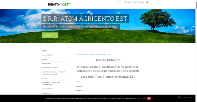 Security scan screenshot of https://www.srrato4agest.it/