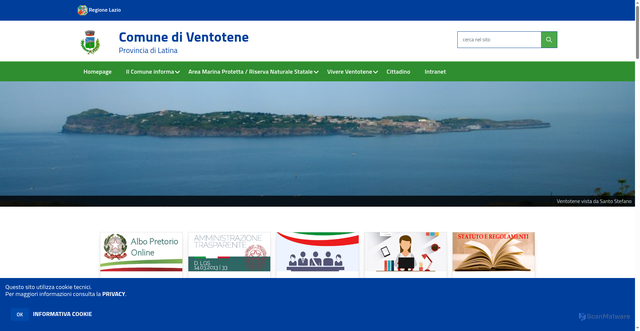 Security scan screenshot of https://www.comune.ventotene.lt.it/hh/index.php