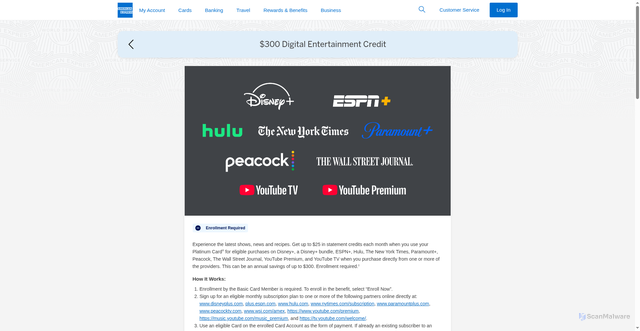Security scan screenshot of https://global.americanexpress.com/card-benefits/detail/digital-entertainment/platinum