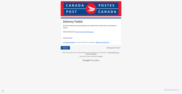 Security scan screenshot of https://forms.gle/SGwTf7t6av9ZRANa6