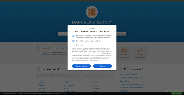 Security scan screenshot of https://manualsdir.com