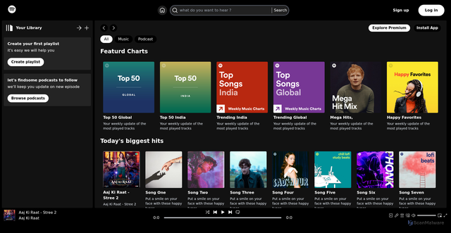 Security scan screenshot of https://spotify-clone-eight-lime.vercel.app/