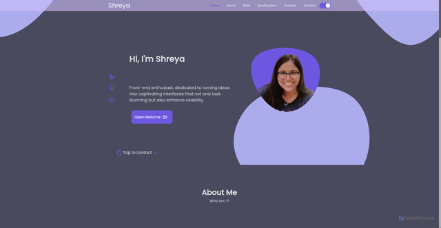 Security scan screenshot of https://theshreyaa.github.io