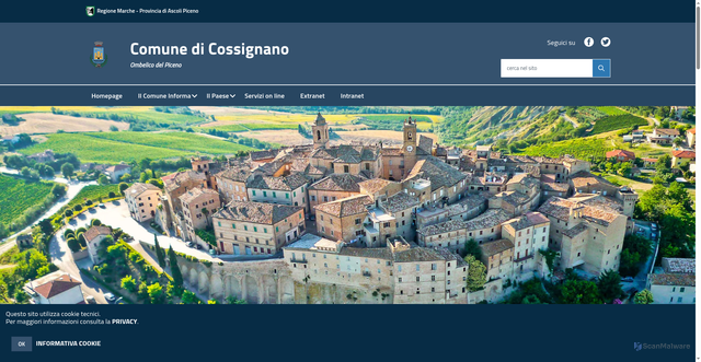 Security scan screenshot of https://comune.cossignano.ap.it/hh/index.php