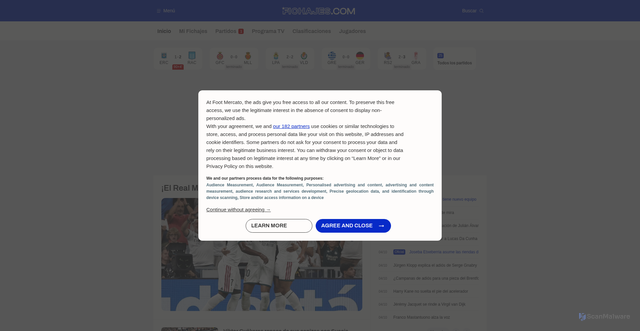 Security scan screenshot of https://www.fichajes.com