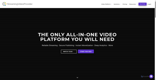 Security scan screenshot of https://play.streamingvideoprovider.com