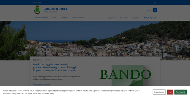 Security scan screenshot of https://comune.ustica.pa.it/