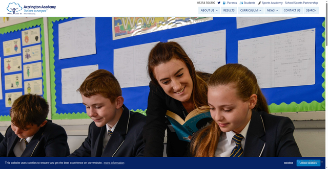 Security scan screenshot of http://www.accrington-academy.org/