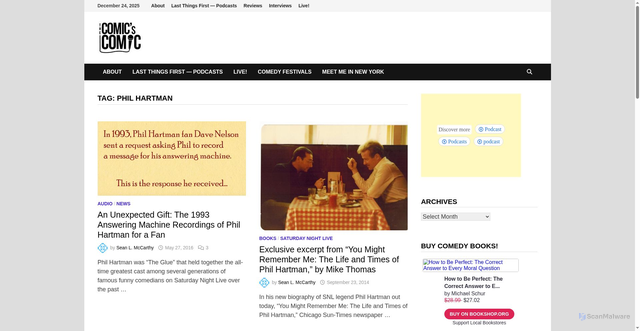 Security scan screenshot of https://thecomicscomic.com/tag/phil-hartman/