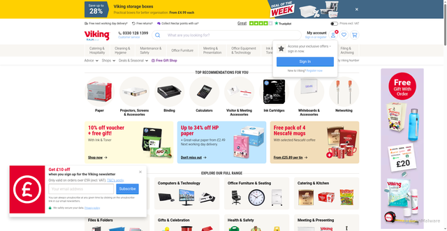 Security scan screenshot of https://viking-direct.co.uk