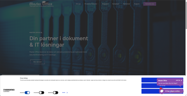 Security scan screenshot of https://masteroffice.se