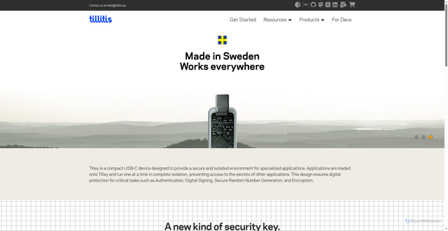 Security scan screenshot of https://tillitis.se