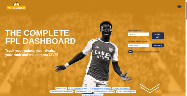 Security scan screenshot of https://www.fplgameweek.com/