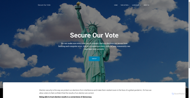 Security scan screenshot of https://secureourvote.us/