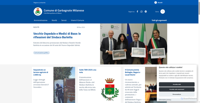 Security scan screenshot of https://comune.garbagnate-milanese.mi.it/