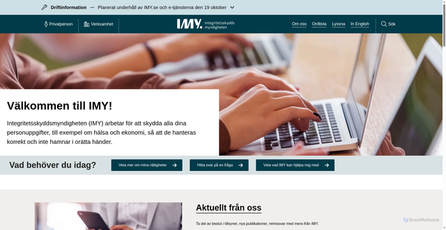 Security scan screenshot of https://www.imy.se/