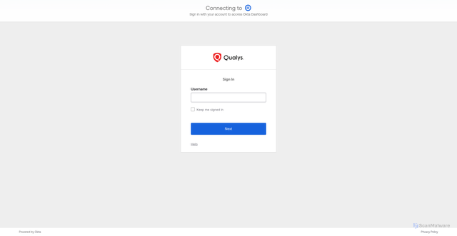 Security scan screenshot of https://qualys.okta.com