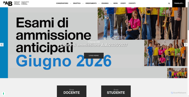 Security scan screenshot of https://www.consbg.it/