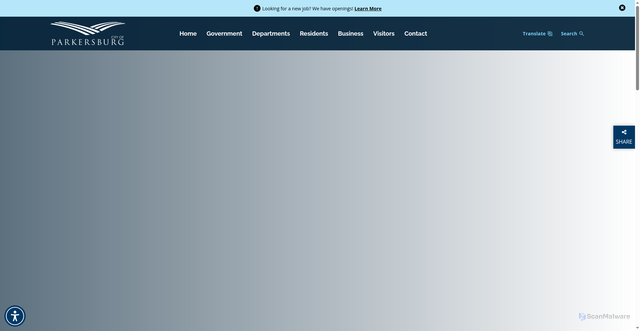 Security scan screenshot of https://parkersburgwv.gov/