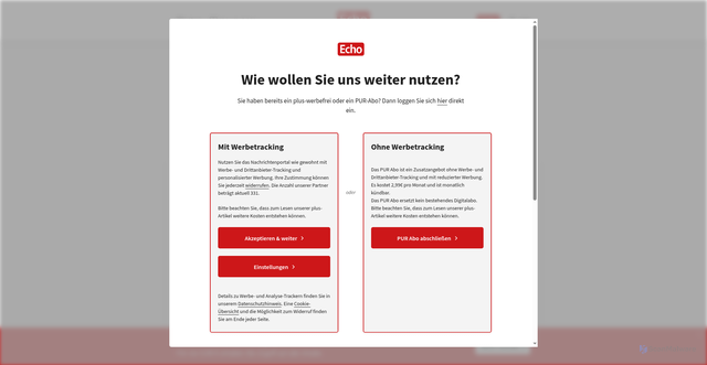 Security scan screenshot of https://www.echo-online.de