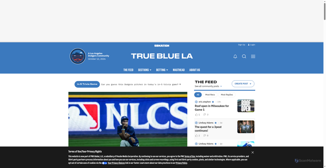Security scan screenshot of https://www.truebluela.com