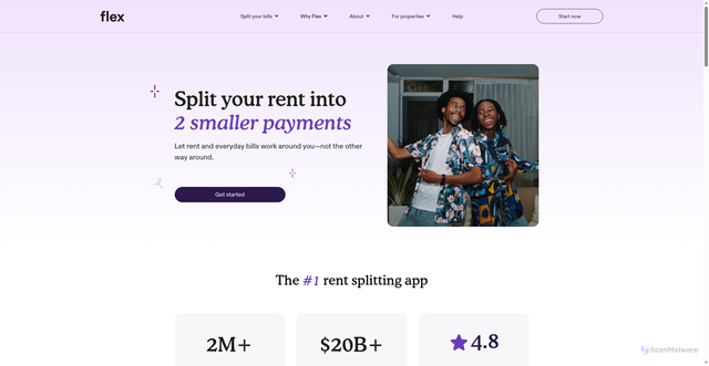 Security scan screenshot of https://links.getflex.com